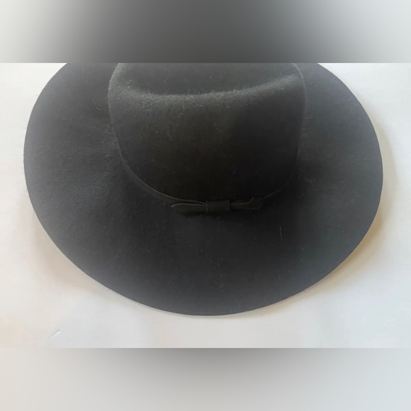 NWT Nordstrom 100% Felted Wool Hat Wide Brim Black Women’s One Size - Picture 2 of 4
